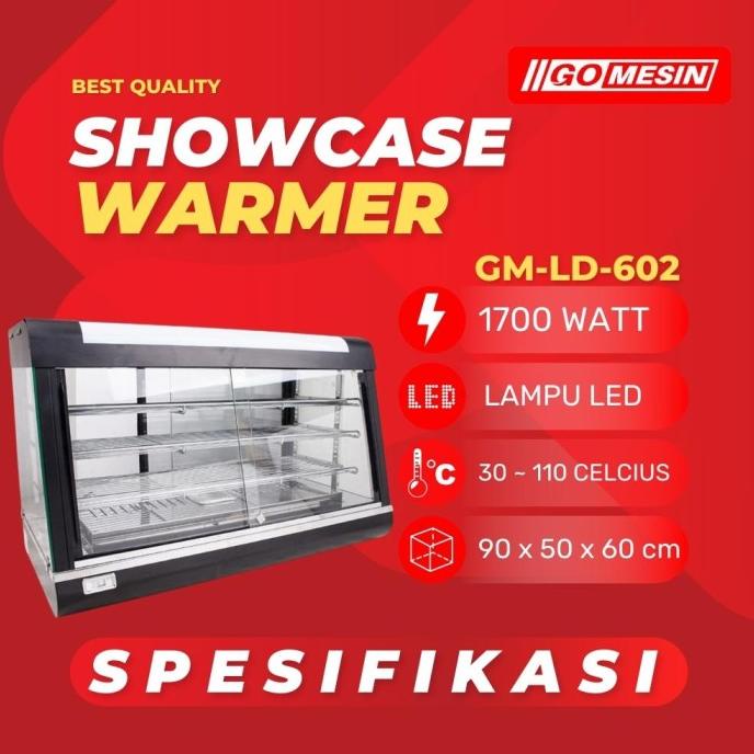 Penghangat Makanan Ayam / Gorengan / Roti Showcase Food Display Warmer