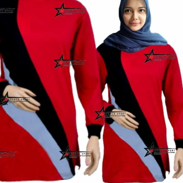 Kaos Olahraga Muslim/Baju Atasan Olahraga Model Muslim - pink, M