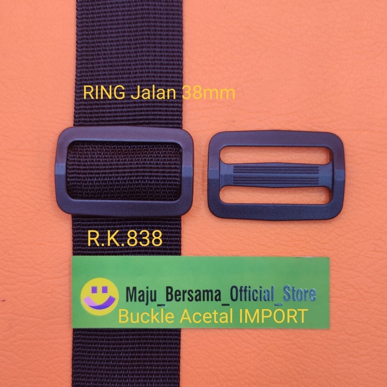 Buckle Acetal Import - Ring Jalan &amp; Ring Kotak 38mm - isi 100p SK1