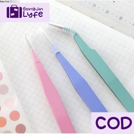 

[Gongjin] Macaron Tweezers Penjepit Stiker Sticker Scrapbook Journal Journaling Pinset Tweezer