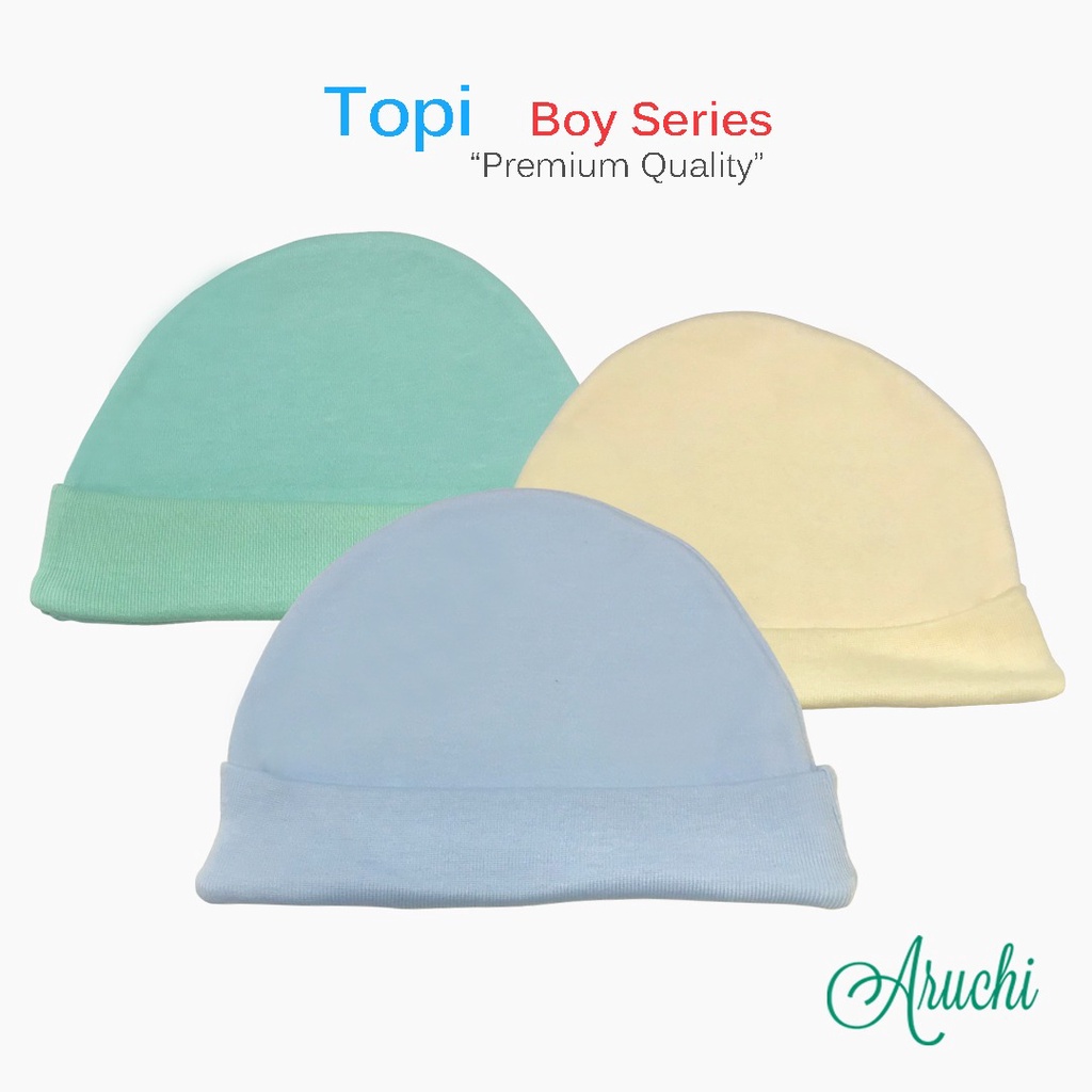 Aruchi Baby TOPI WARNA - Topi bayi isi 3 pcs