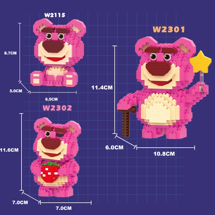 Mainan Balok Lotso Balok Mainan Edukasi Anak Perempua DIY 3DPuzzle Brick Mini