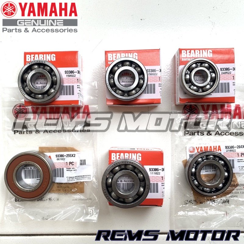 BEARING SET GEARBOX RASIO AEROX NMAX LEXI ORIGINAL YAMAHA BERING KLAHER LAHER LAKER LAHAR RASIO GIRB