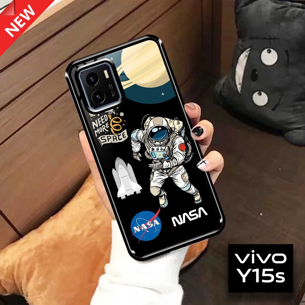 Case Vivo Y15S - Hardcase Glossy Vivo Y15s - Fashion Case [ Astronot ] - Softcase Kaca Vivo Y15s - S