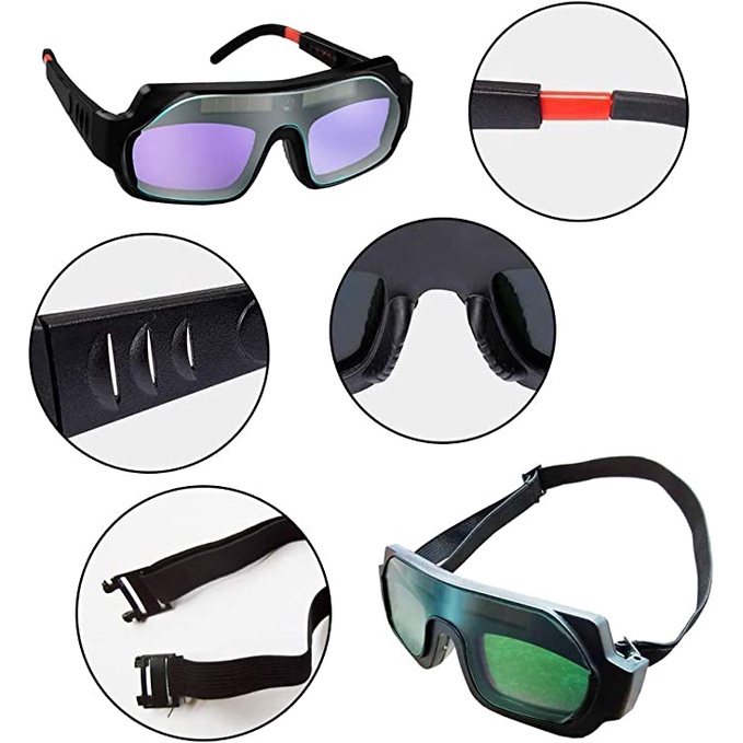 Kacamata Las Otomatis Dual Glass Auto Darkness Kacamata Welding Glasses Kacamata Tukang Las Anti silau