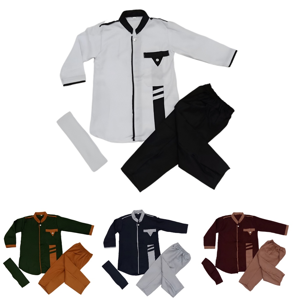 Baju Koko Anak koko Santri Model Kancing 1