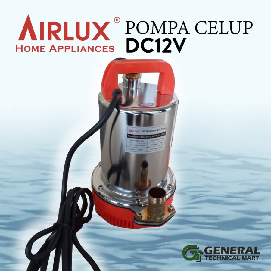 Pompa celup kolam stainless pompa celup air bersih AIRLUX DC 12V