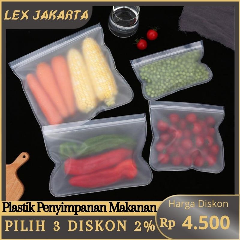 LEXJAKARTA   Plastik Penyimpanan Makanan Plastik Yang Tebal Kulkas Penyimpanan Reusable Plastik Penyimpanan Kedap Udara Kantong Penyimpanan Makanan