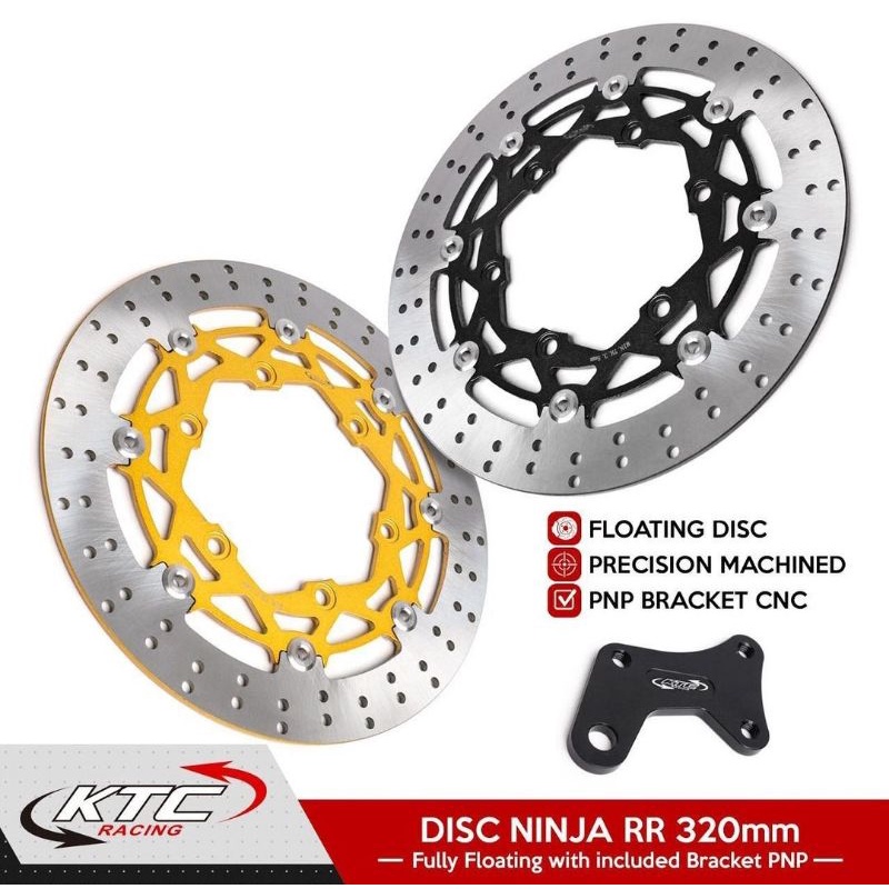 Disc brake ktc Ninja RR / Piringan cakram Ninja RR Ukuran 320MM plus Breket ktc racing