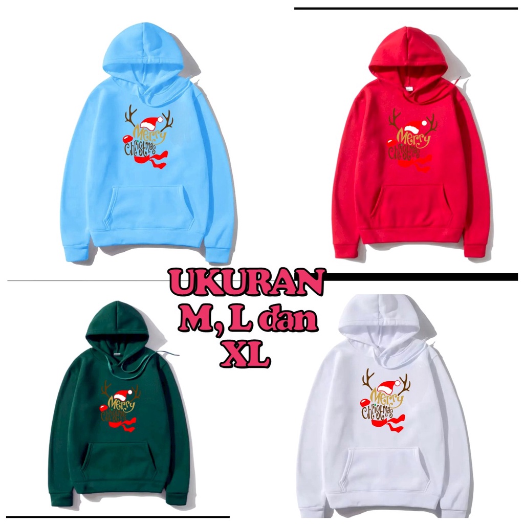 MUKZHOP - SWEATER HOODIE CHRISTMAS DEER / hoodie kece / sweater / fashion pria / natal / tahun baru