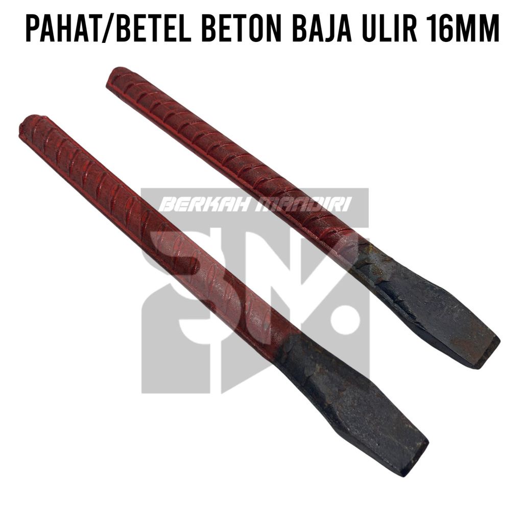 Pahat|Betel Beton|Alat Bobok Tembok lancip Besi Ulir Baja 16mm 22cm/8inch