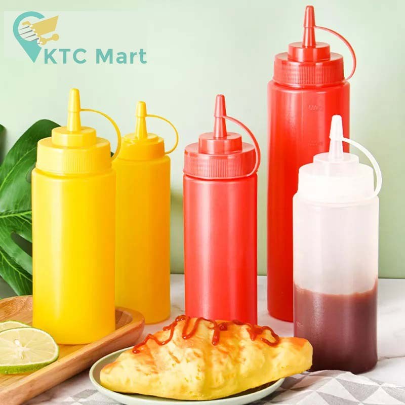 KTC Mart - Botol Saus Plastik Tomat Kecap Sambel Sambal Mayonaise Minyak Tebal Anti Tumpah Botol Saos