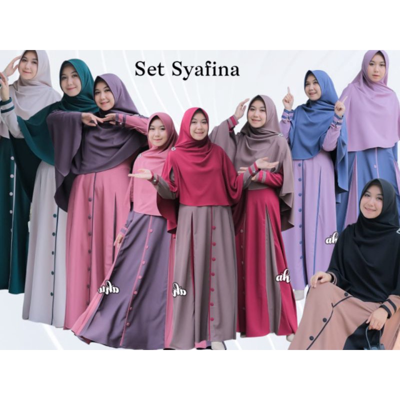 Renita set hijab matt itycrepe original aku karissa set syafina/ set renita aku karissa