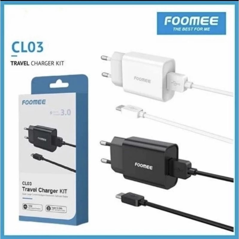 Foomee CL03 Charger Kit 18W 3A with Type-C Cable