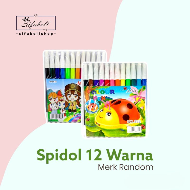 Spidol Warna Set Isi 12 Sepidol Warna Warni Mewarnai Alat Tulis Anak Spidol Kecil