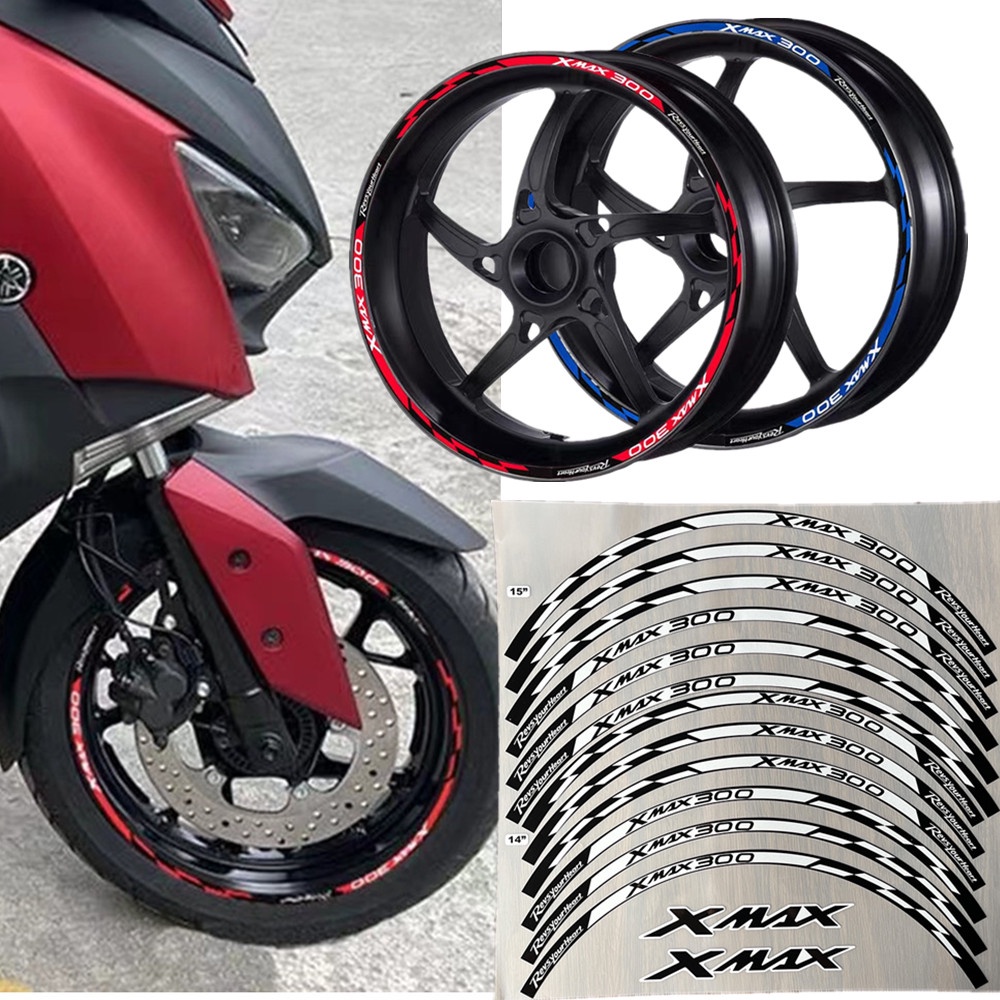 Yamaha Stiker Velg Roda Xmax Motor Tape Reflektif Decalss Lem Lembut Decal Sidebar Dekorasi Untuk Xmax300 Tmax Tmax155 Nmax