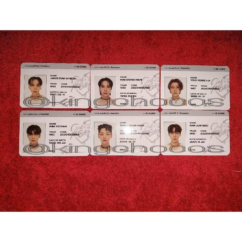 [READY STOCK] Official ID Card Photocards (PC) WEi 5th Mini Album - Love Pt.2 : Passion