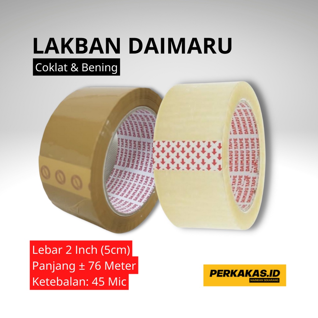 Lakban Bening Coklat 90 Yard 2 Inch 76 Meter DAIMARU