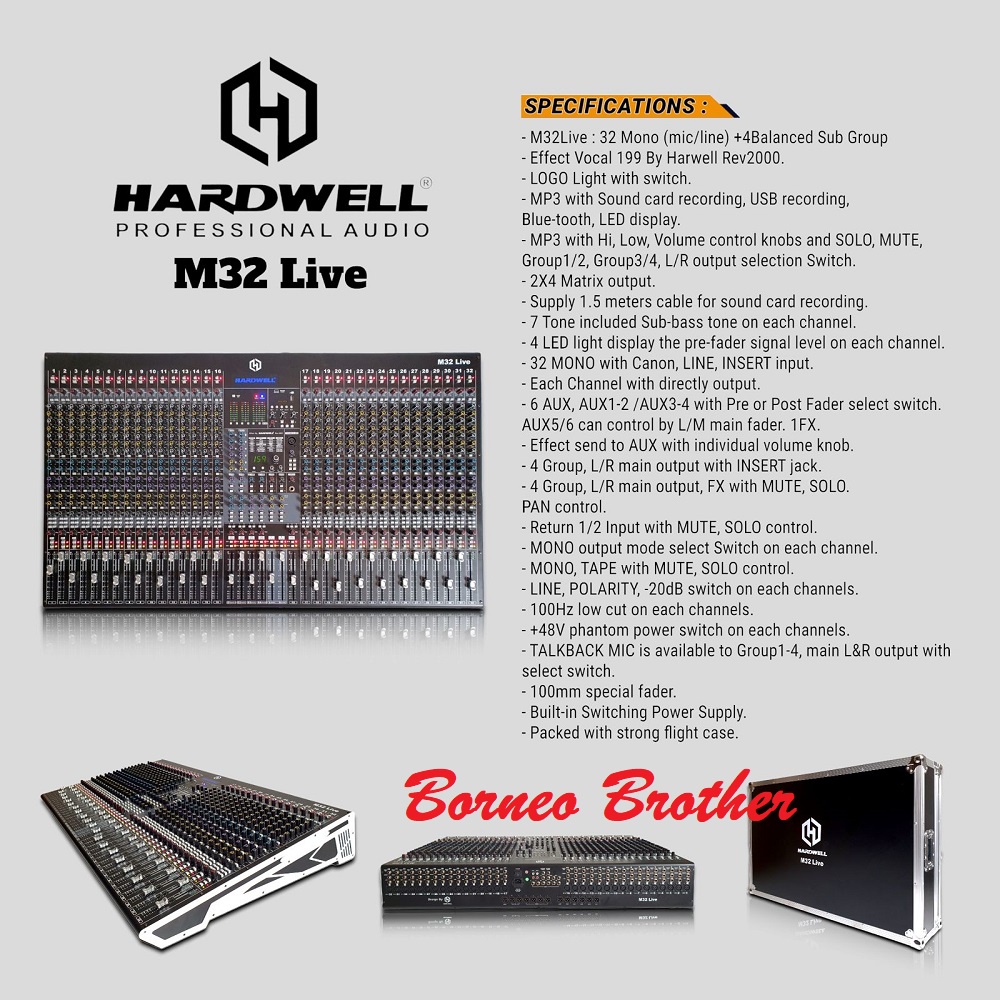 Hardwell M32 Live M32Live M 32 Live Original Mixer Audio 32 Ch Premium