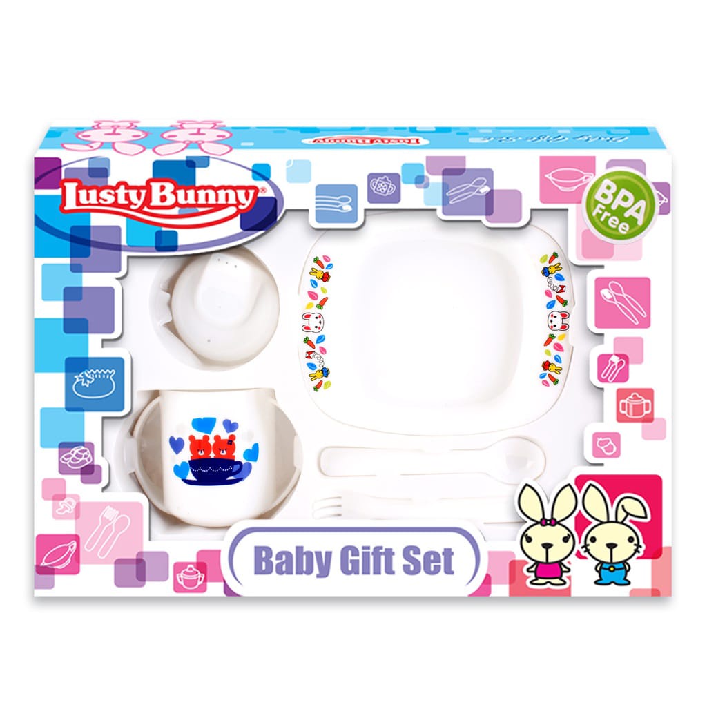 Lusty Bunny Feeding Set Peralatan Makan Bayi Set Isi 4Pcs LB-1411/12/16