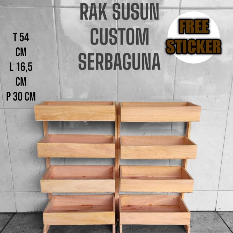 READY STOK Rak Susun serbaguna kekinian UKURAN CUSTOM KAYU MAHONI