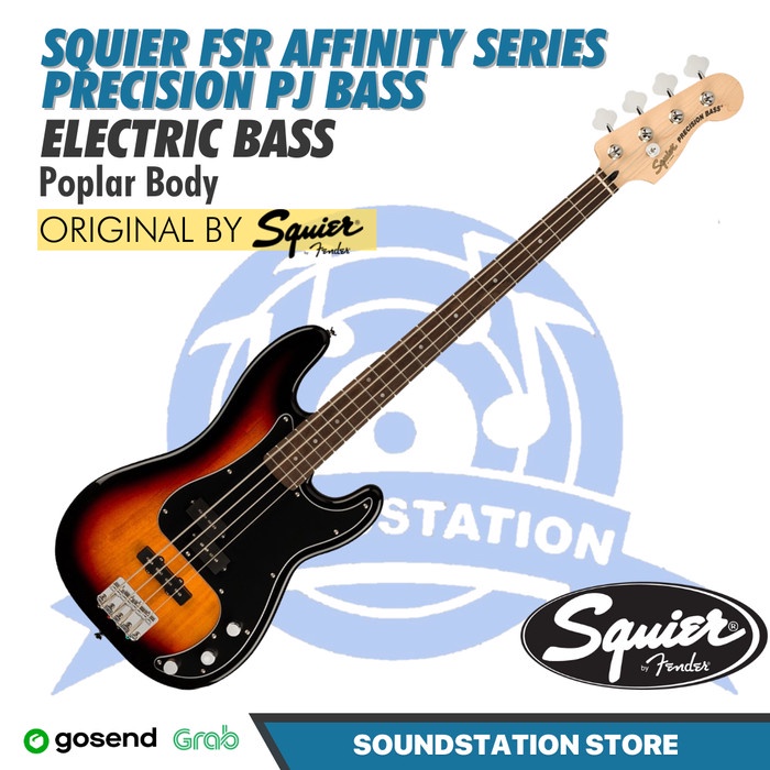 Squier FSR Affinity Series Precision PJ Bass Electric, Laurel FB