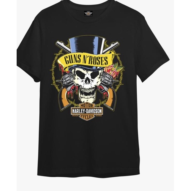 Kaos guns n roses skull harley davidson - XL