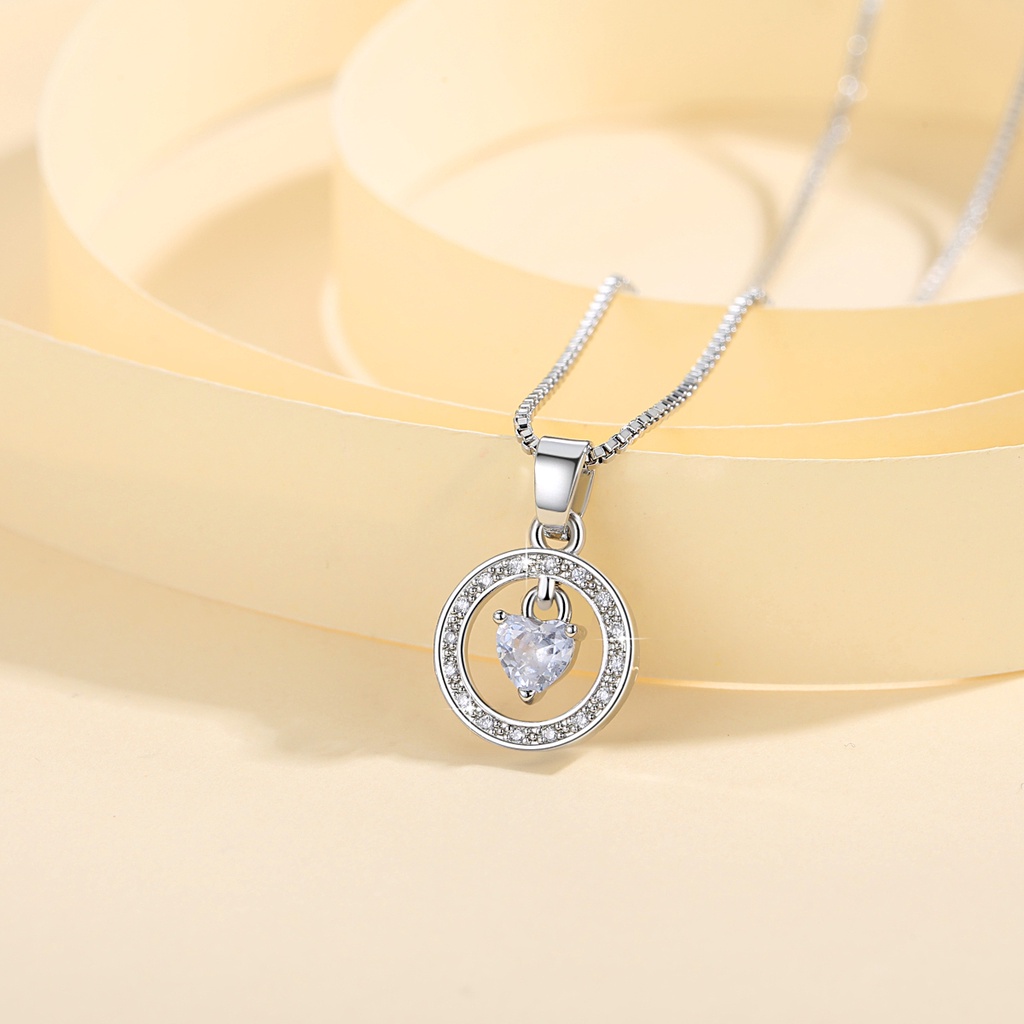 Y586 Kalung Wanita Titanium Anti Karat Kristal  Mewah kalung Emas Perhiasan Gold Pendant