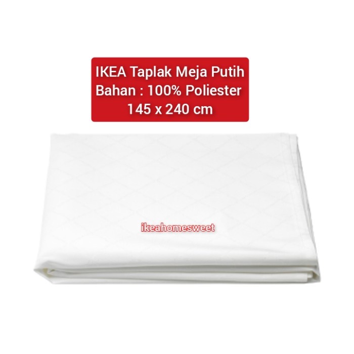 Taplak Meja Makan Putih Polos Polyester 240 x 145 cm