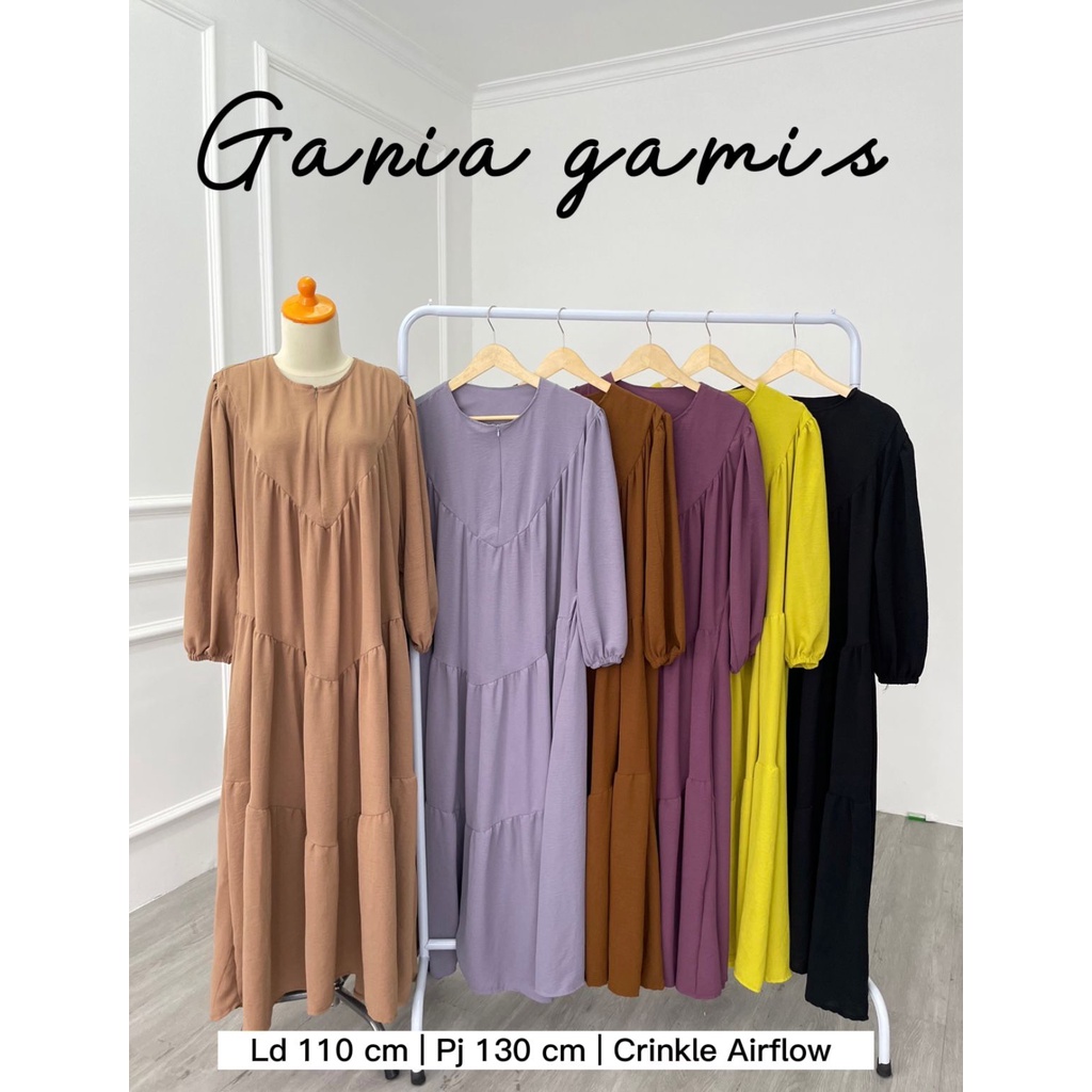 GANIA GAMIS CRINKLE DRESS GAMIS JUMBO FREE BELT ALL SIZE FIT XL GROSIR ECER