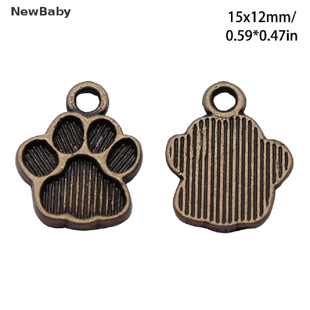 20 Pcs Liontin Bentuk Kaki Anjing Warna Silver Antik Handmade Untuk Membuat Perhiasan Gelang Kalung Anting