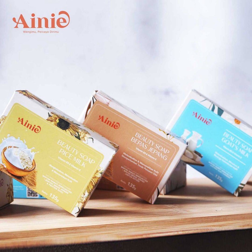 ⭐BAGUS⭐ AINIE Beauty Soap Goat's Milk | Beras Jepang | Rice Milk | Papaya | Sabun Batang 70gr 135gr