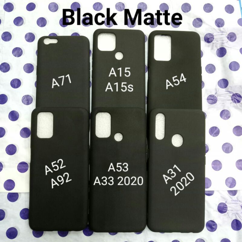 Black Matte Slim Oppo A71/A15/A15s/A54/A52/A92/A53/A33 2020/A31 2020/A8 Soft Case Silikon Polos Hitam