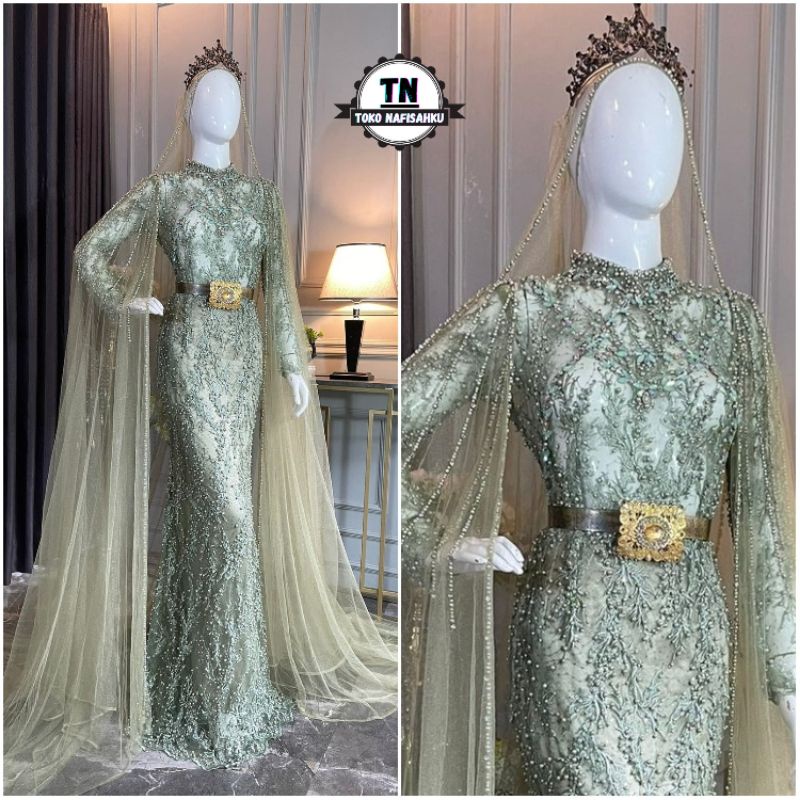 gaun pengantin muslim syar'i | baju pengantin akad dan resepsi pernikahan konsep muslimah