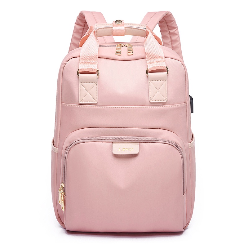 SmallLee wanita ransel kapasitas besar USB ransel 13.3 14 15.6 inch mode ransel laptop tahan air