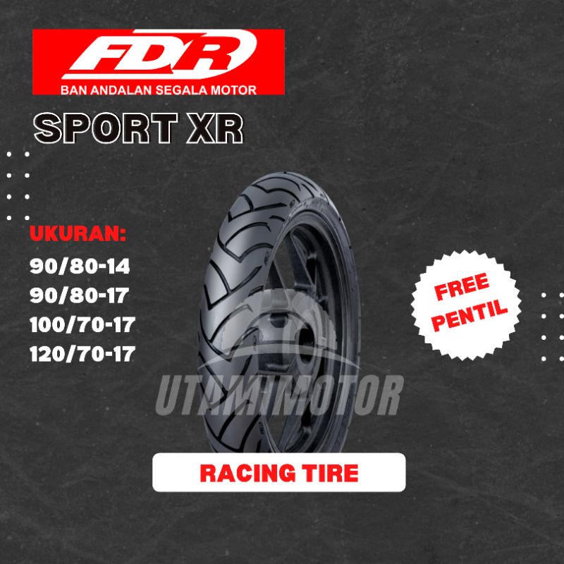 BAN MOTOR FDR SPORT XR RACING TIRE SOFT COMPOUND 90/80-14 TUBELESS