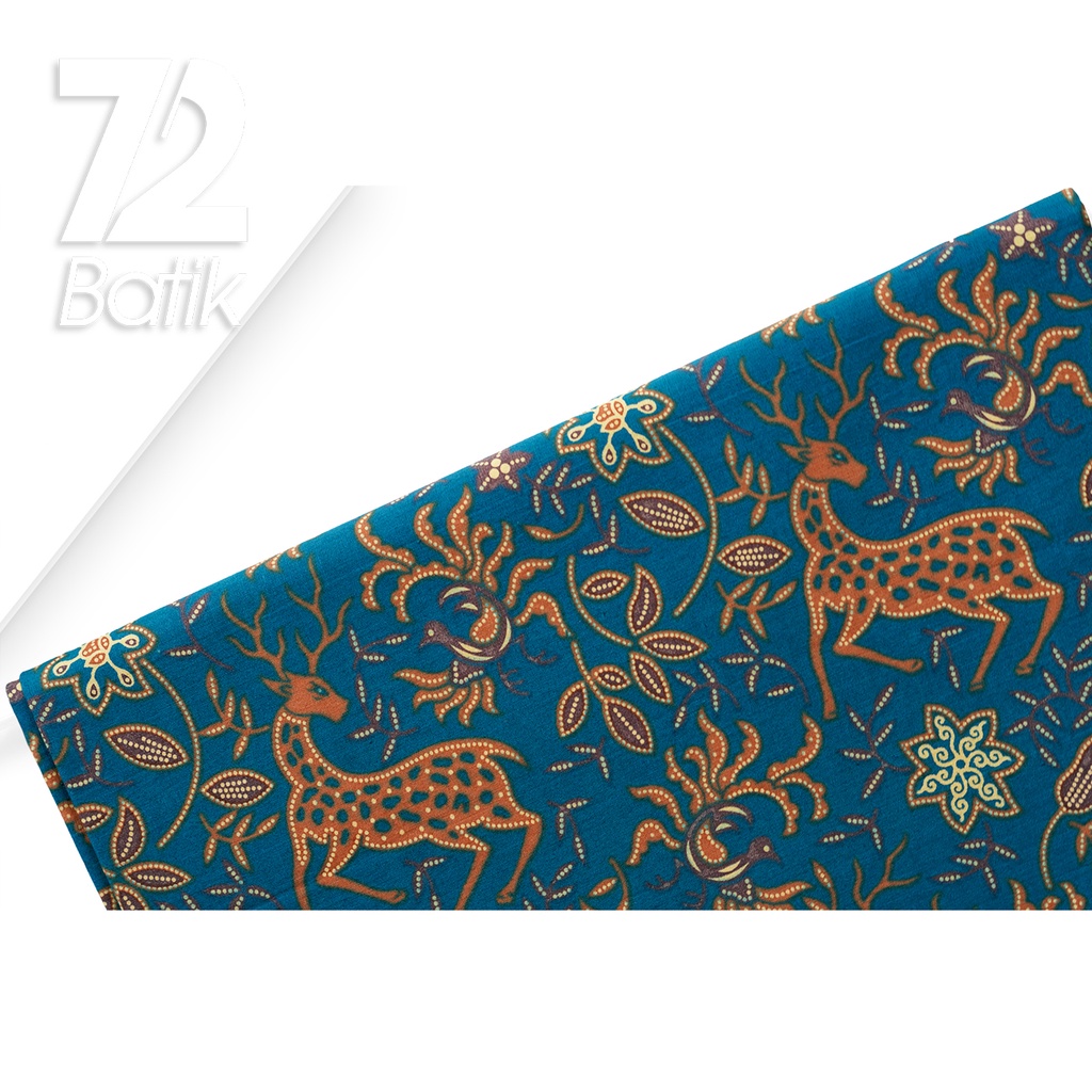 KAIN BATIK PREMIUM Bahan Katun Motif Rusa Kutub Warna Tosca 722603 CAP 72IL Jarik Jarit Samping Kebat Panjang Batik Katun Modern Premium Bahan Seragam Batik Pernikahan Kantor Keluarga Murah Kamen Jadi Batik Bali Lembaran