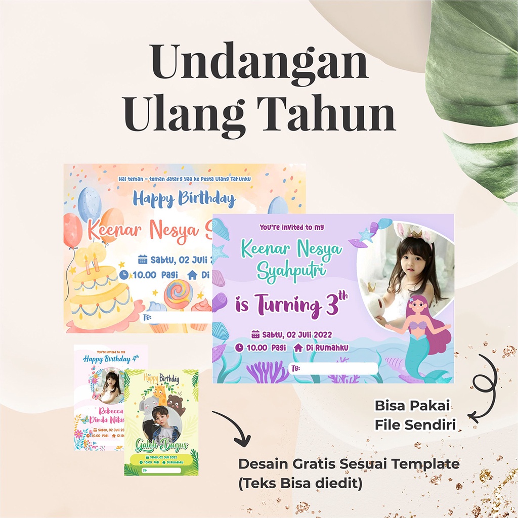 Jual UNDANGAN ULTAH ANAK / BIRTHDAY CARD / BIRTHDAY INVITATION / KARTU ...