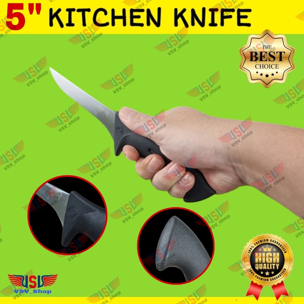 Pisau Dapur Gagang Plastik PP Premium Kitchen Knife 5&quot; Chef Knife