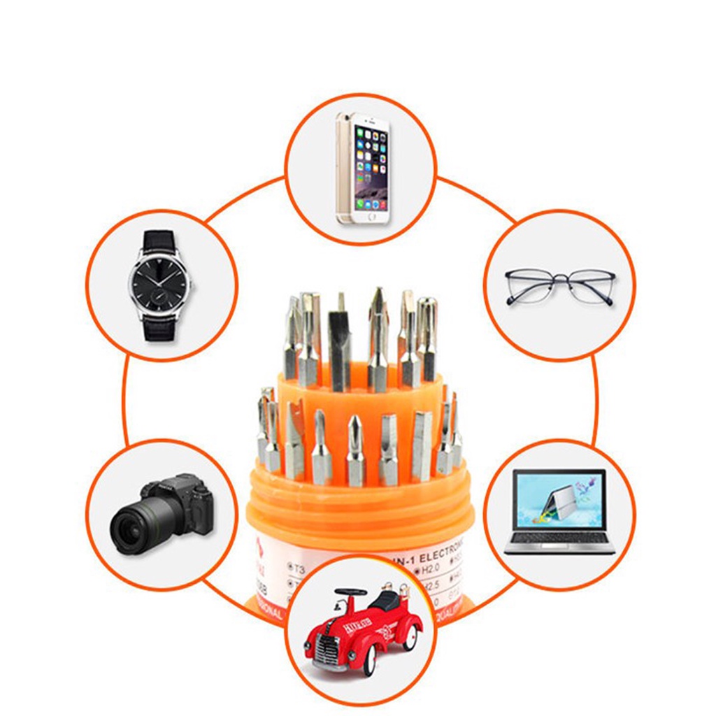 [✅COD] Obeng Set Kecil Magnet Ketok 31 in 1 Alat Peralatan Servis Service Hp Tv Elektronik Full set Lengkap Perlengkapan Rumah Multifungsi Serbaguna