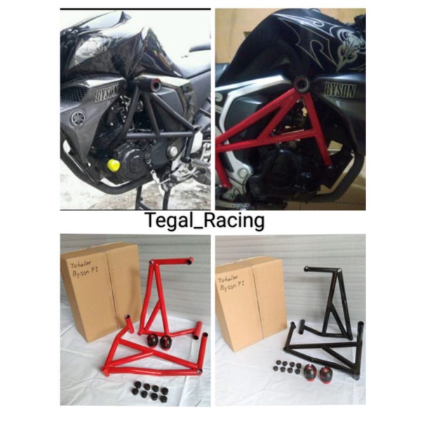 Tubular Byson Fi Plus Jalu Slider, Crashbar / Tubular Pelindung Body Motor Byson Fi Plus Jalu Slider