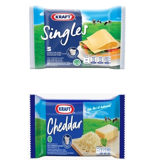 

kraft singles 5 slice dan keju cheddar 70 gr