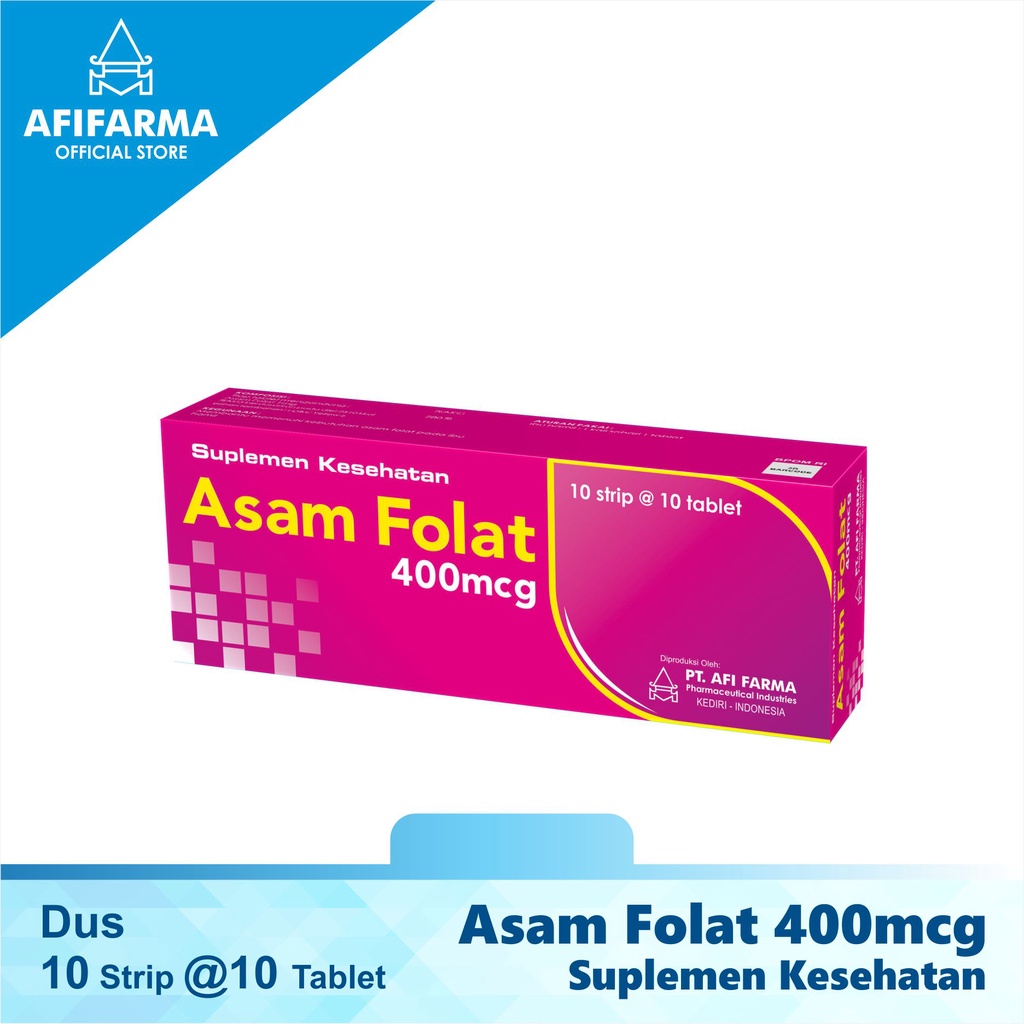 Jual Asam Folat 400 mcg Suplemen Kesehatan untuk Ibu Hamil 10 Strip 10