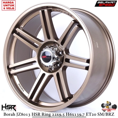 VELG MOBIL RACING RING 22 HSR BORAH PCD 6X139,7 UNTUK PAJERO FORTUNER FORD EVEREST