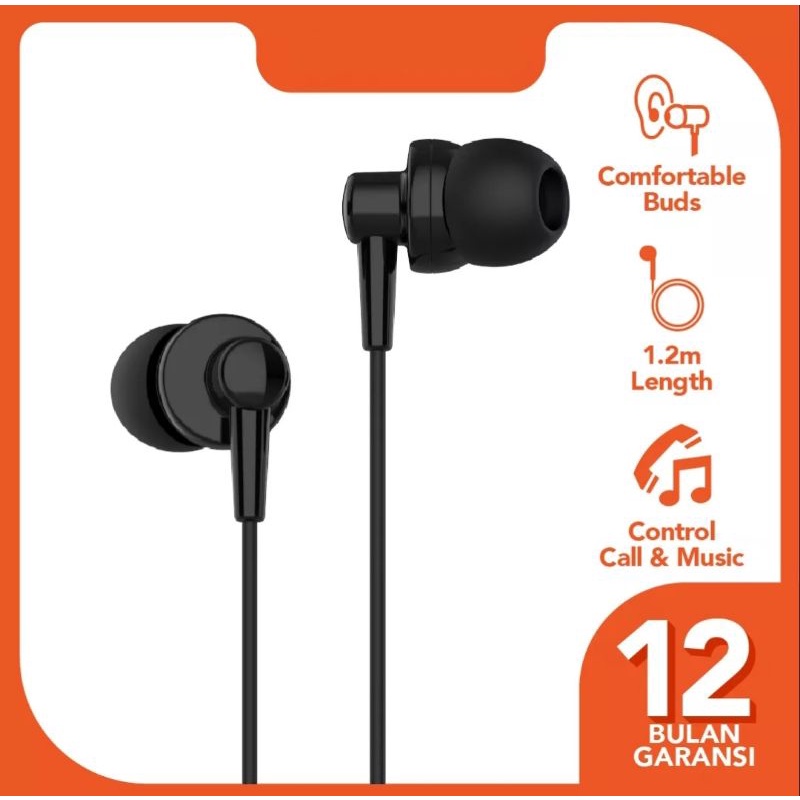 HEADSET HANDSFREE EARPHONE 3.5MM +MIC OASE E-G2 GARANSI 12 BULAN