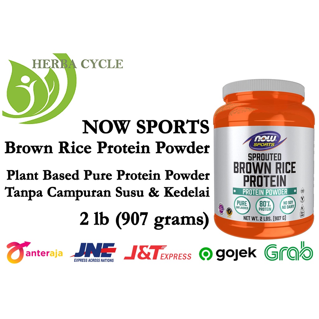 Now Food Sports Sprouted Brown Rice Protein Pure Unflavored 907 gram Protein Sup Gym Fitness ORI USA