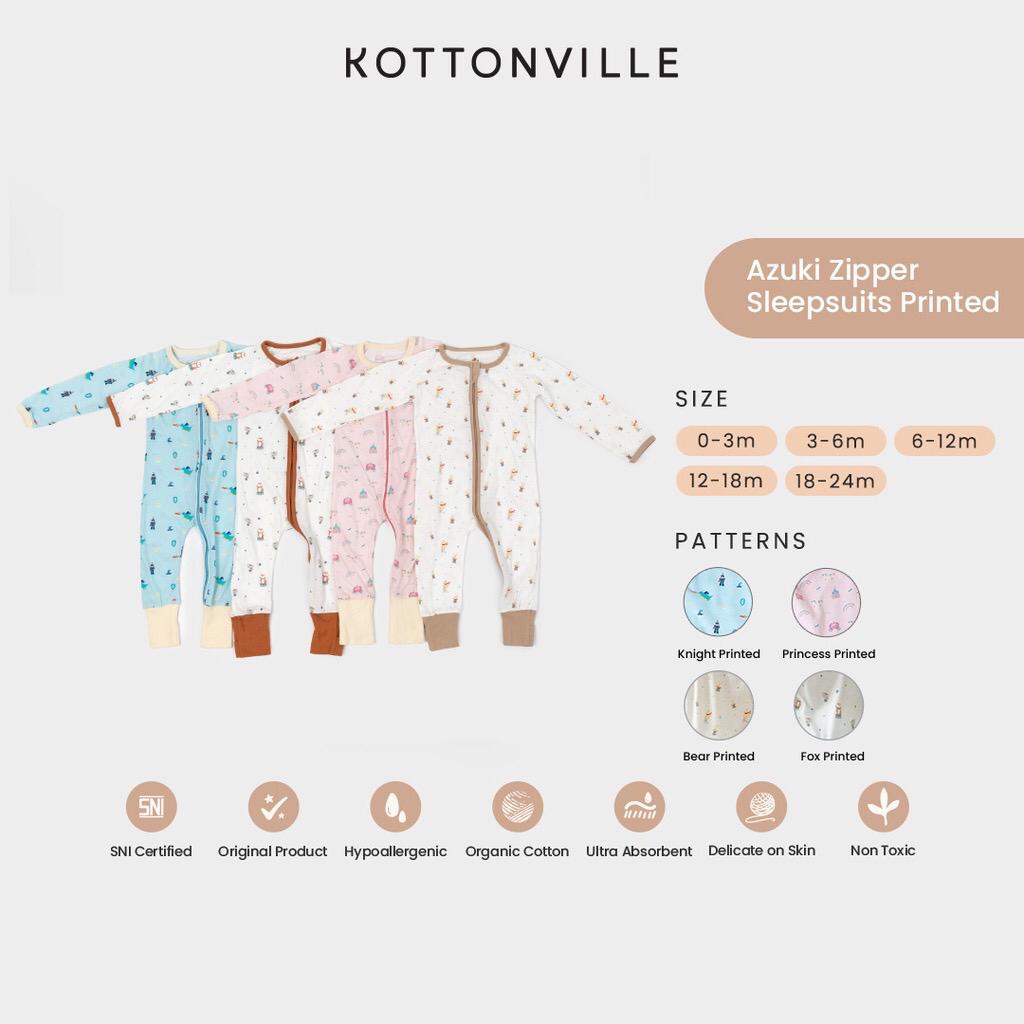 KOTTONVILLE AZUKI ZIPPER SLEEPSUITS PRINTED COLOR SLEEPSUIT RESLETING PIYAMA TIDUR UNISEX