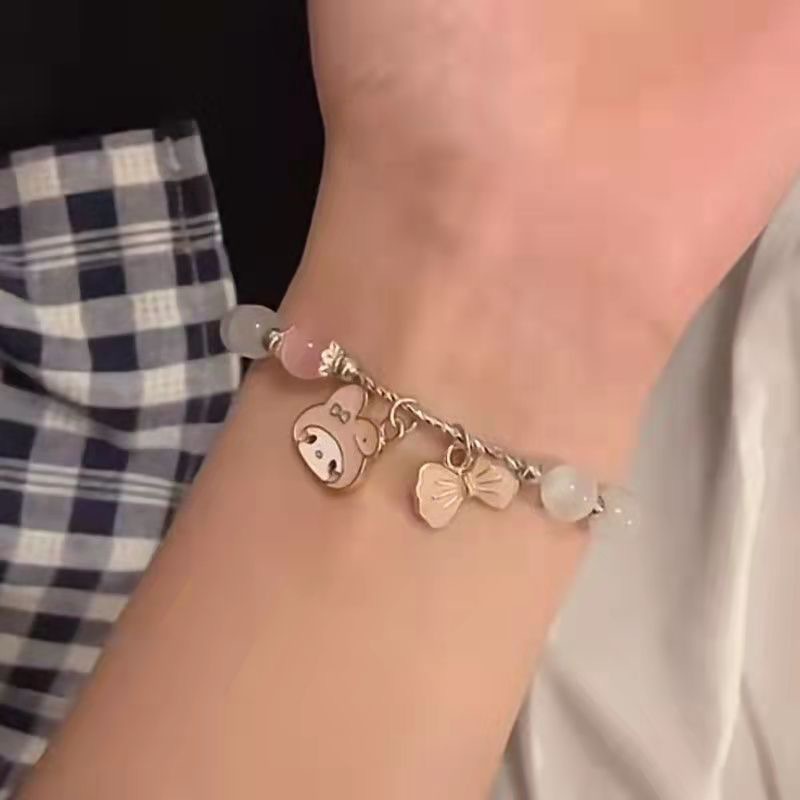 Gelang Tangan Rantai Aksen Batu Opal Imitasi Motif Kartun HELLO Kitty Untuk Wanita 2022