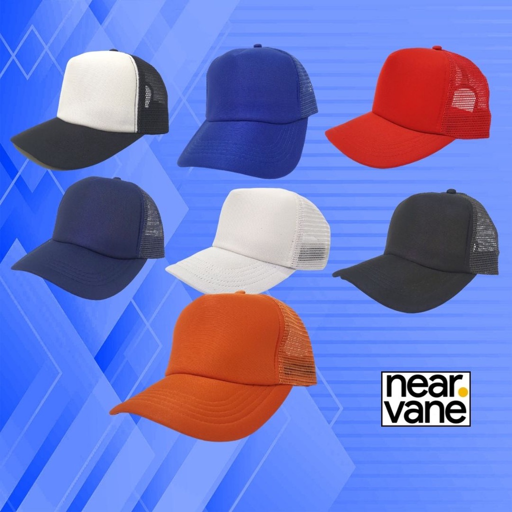 Topi Outdoor Trucker Hat Korea Jaring Polos Outdoor Kombinasi Pria Wanita Dewasa Kualitas Premium Distro Lapangan Warna Hitam Putih Merah Biru Navy Oren
