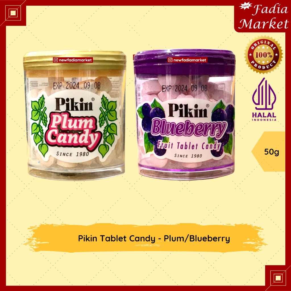 

Pikin Tablet Candy Permen Jadul 50g - Plum/Blueberry